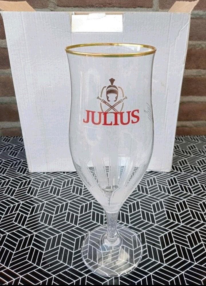 Julius bierglazen met gouden rand - set van 6, Verzamelen, Ophalen, Nieuw, Glas of Glazen, Overige merken