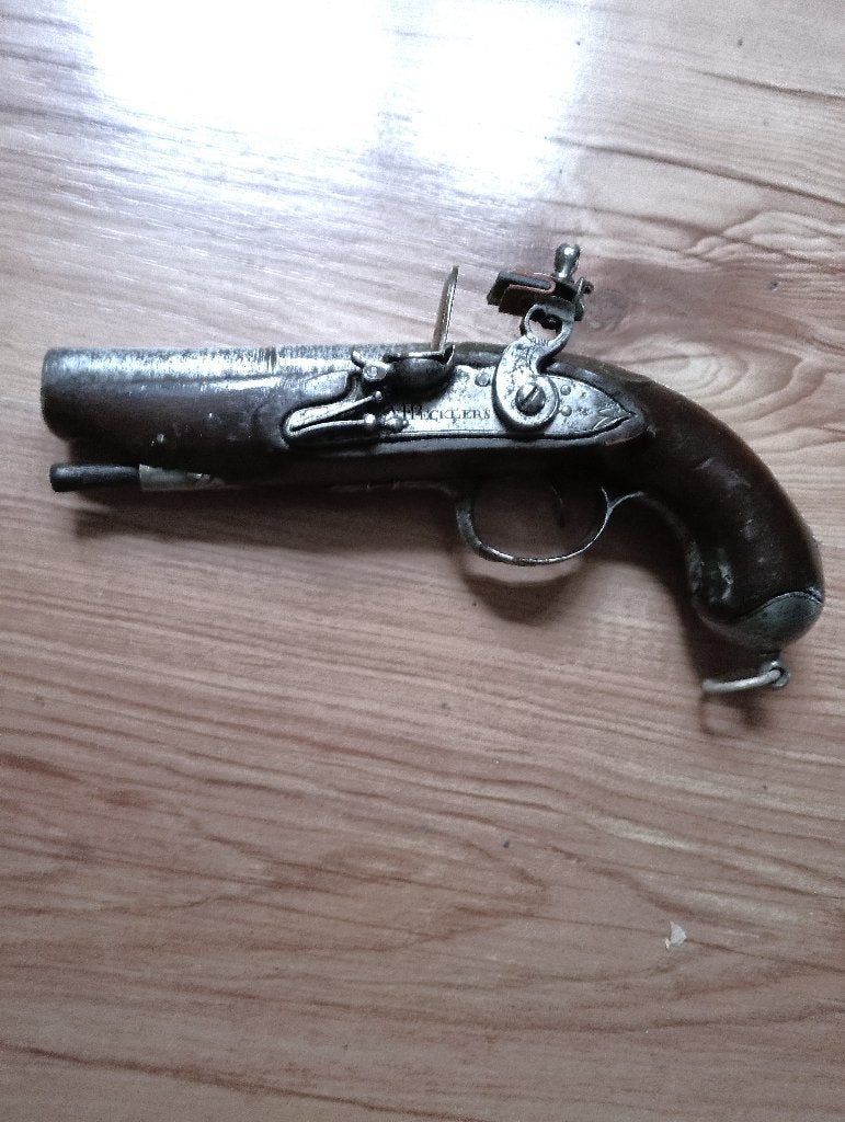 Fraai Vuursteensteen Pistool met goud ingegelegde, Ophalen of Verzenden, Landmacht, Nederland