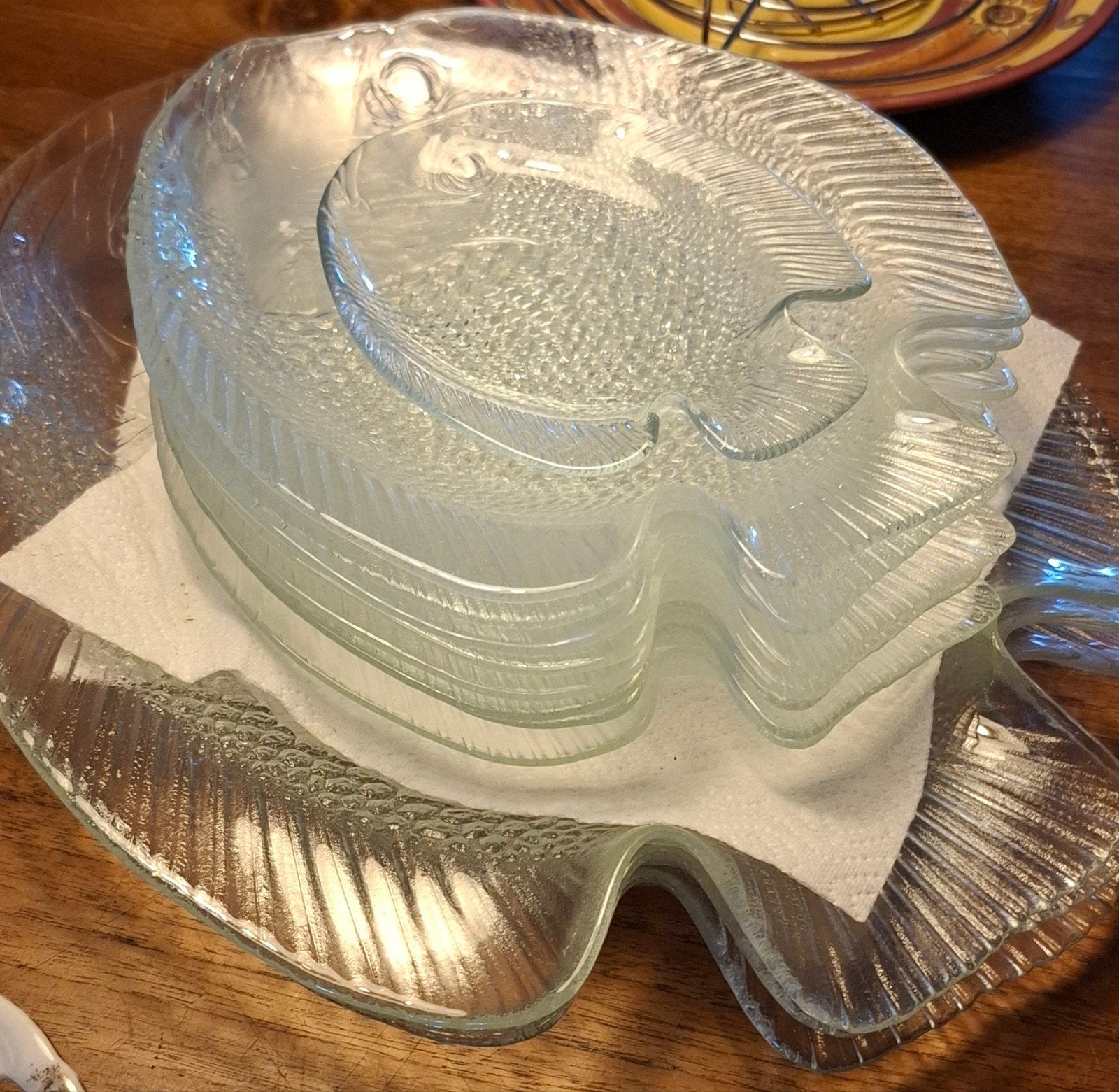 glazen visservies vis servies, Ophalen