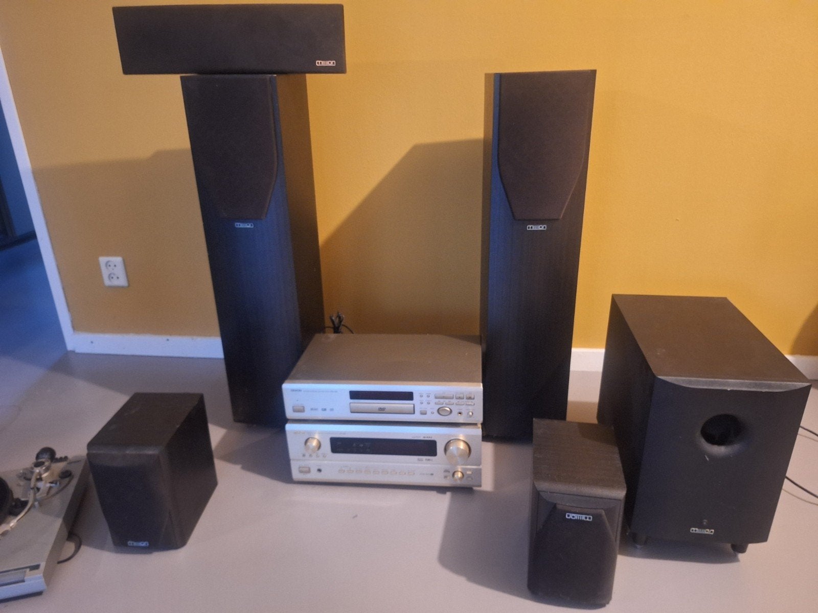 Complete Mission Home Cinema Set met Technics Platenspeler, Gebruikt, Denon, Dvd-speler, Losse componenten