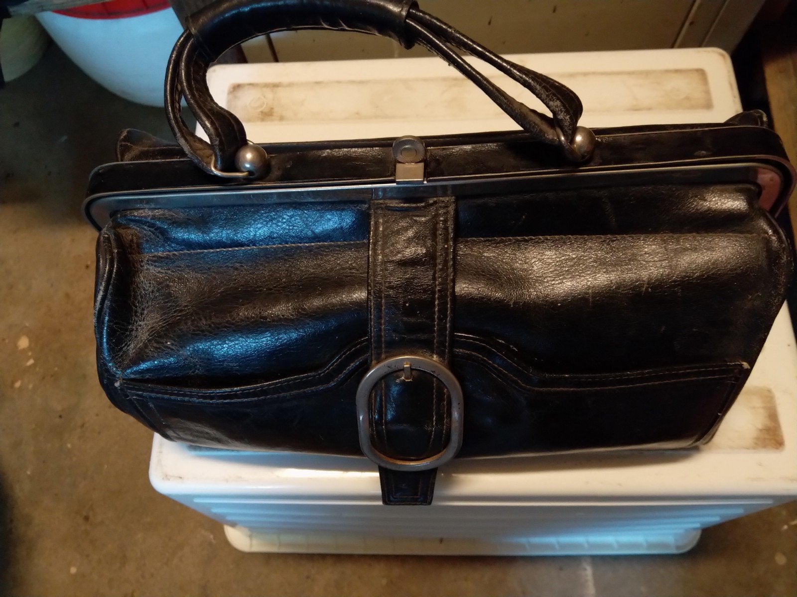 vintage dokterstas, Ophalen, Gebruikt, 20 tot 30 cm, Zwart