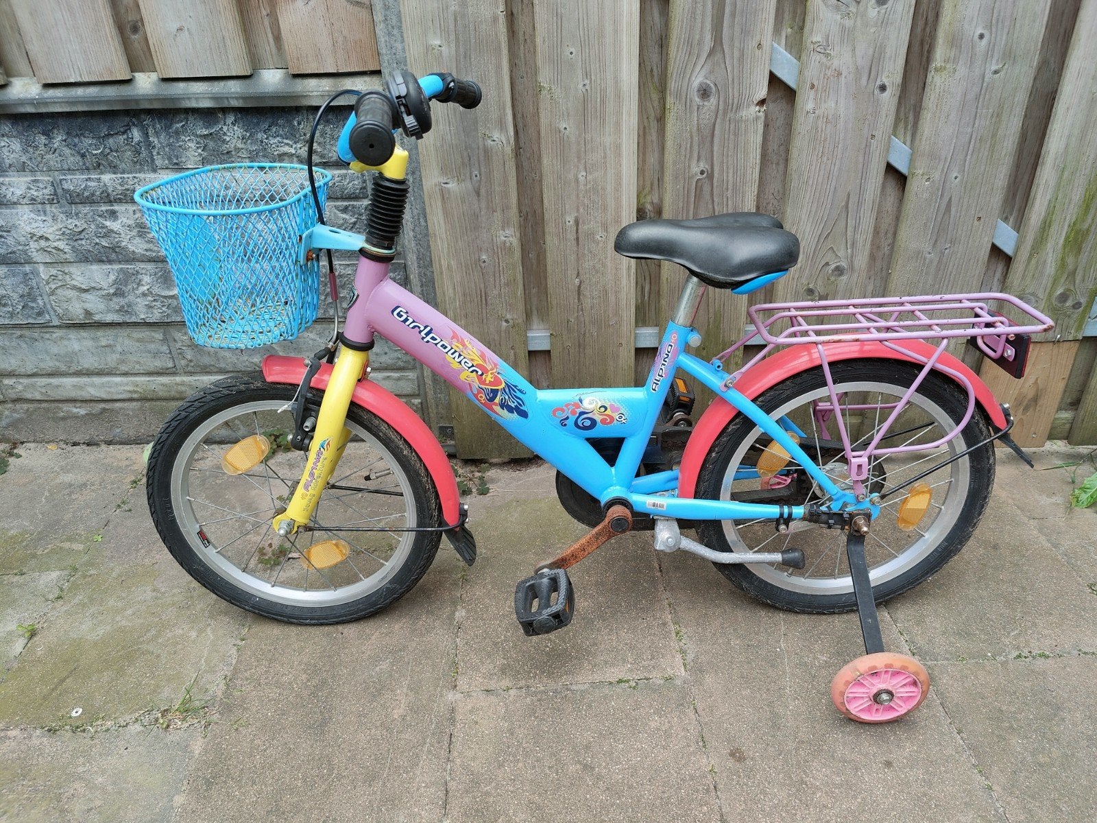 Alpina Girlpower kinderfiets 16 inch met zijwieltjes, Ophalen, Gebruikt, 16 tot 20 inch, Zijwieltjes