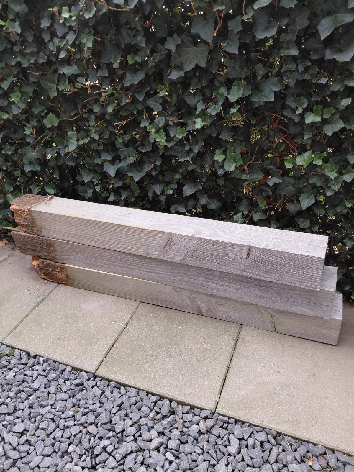 3 houten palen 11.5 x 11.5, Ophalen, Gebruikt, Biels, 50 cm of meer