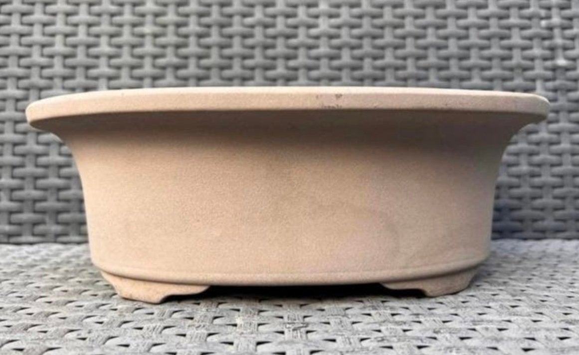 Bonsai schaal grijs/bruin ongeglazuurd Japans 27,3x22x9, Ophalen of Verzenden, Zo goed als nieuw, Overige vormen, Aardewerk