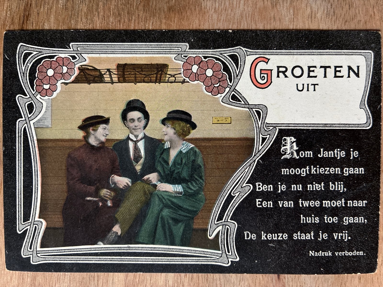 Oude Ansichtkaart: Groeten uit - Kom Jantje, Ophalen of Verzenden, Voor 1920, Ongelopen