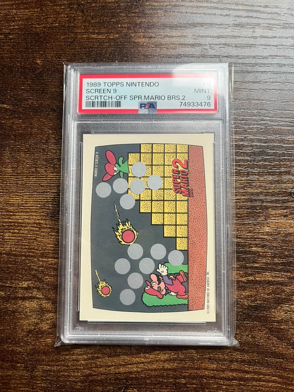 3x Mario 1989 Topps Ninetendo scratch off cards psa graded, Ophalen, Zo goed als nieuw, Plaatje