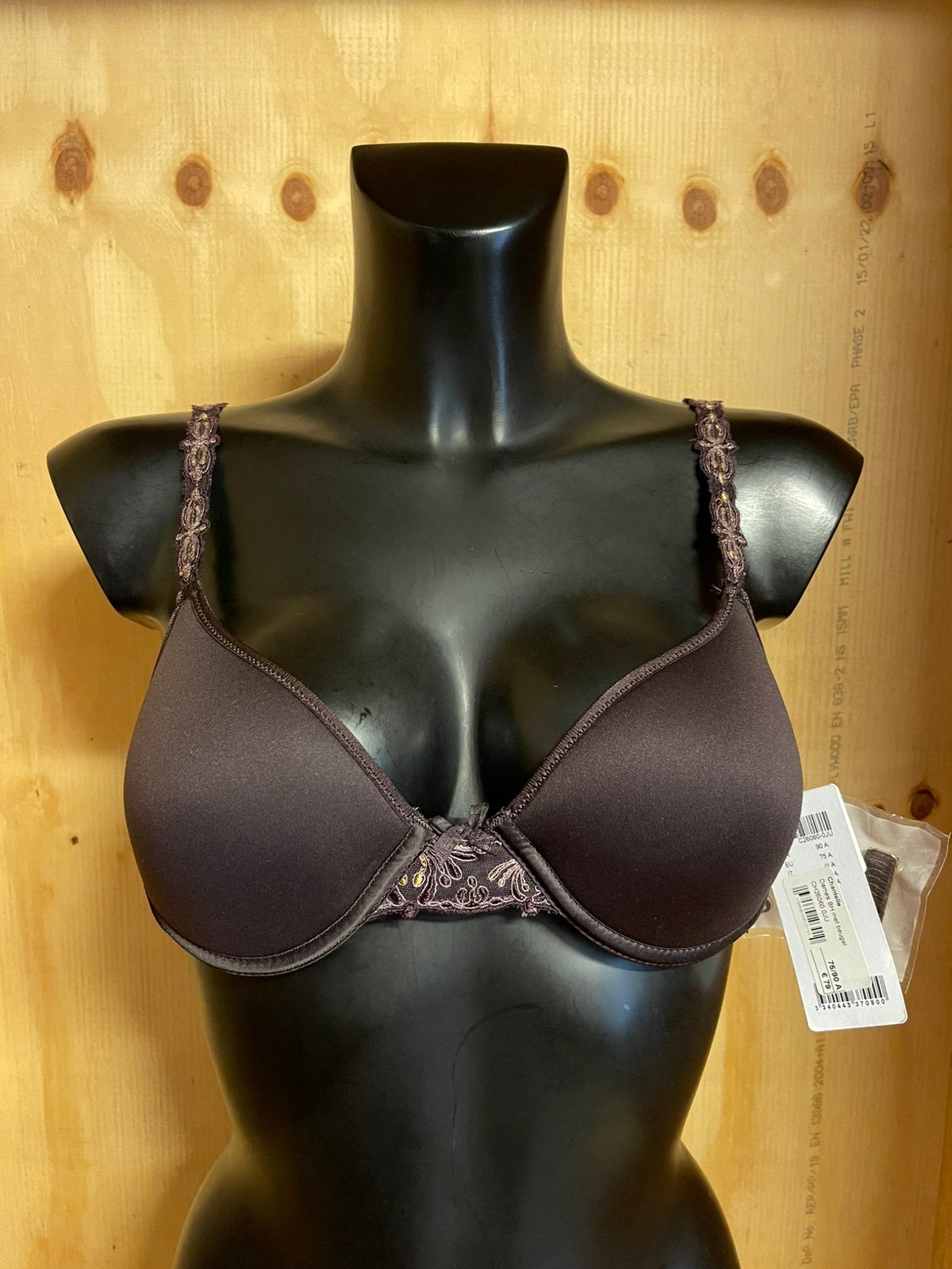Chantelle t shirt bh 75a model 2606 kan halter, Verzenden, Bruin, BH