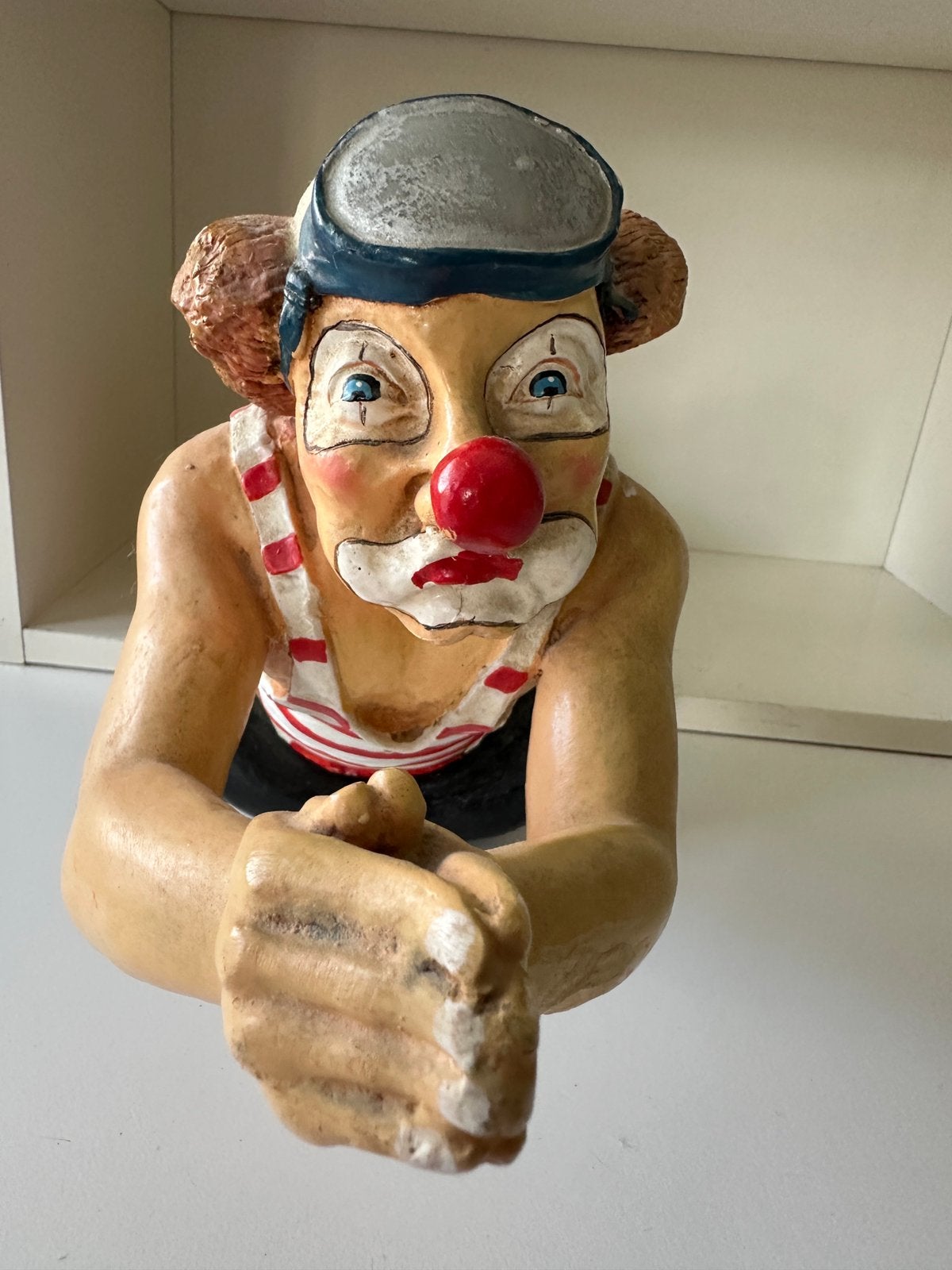 Grote vintage Jun Asilo zwemmende clown XL 60 cm, Ophalen of Verzenden, Zo goed als nieuw