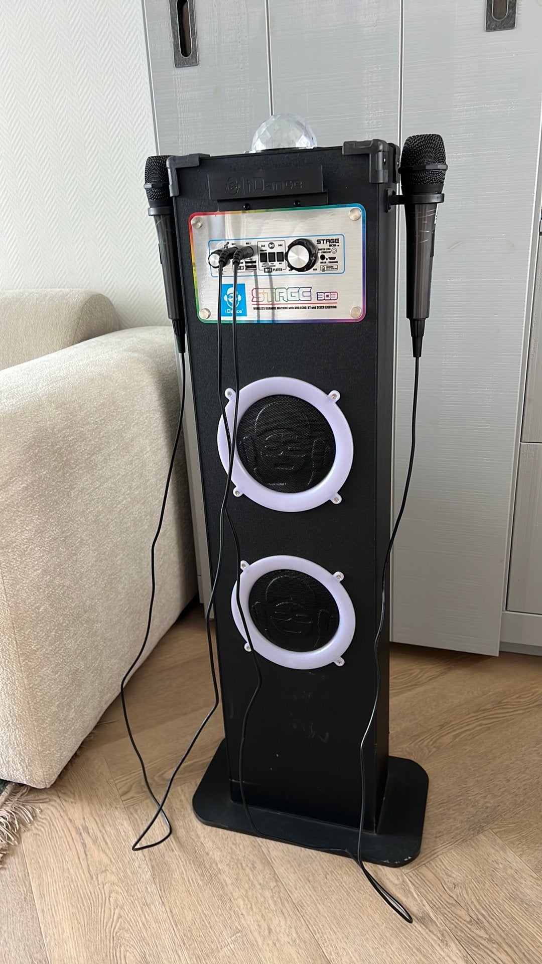 Karaoke set met 2 microfonen, Ophalen, Zo goed als nieuw, Complete set