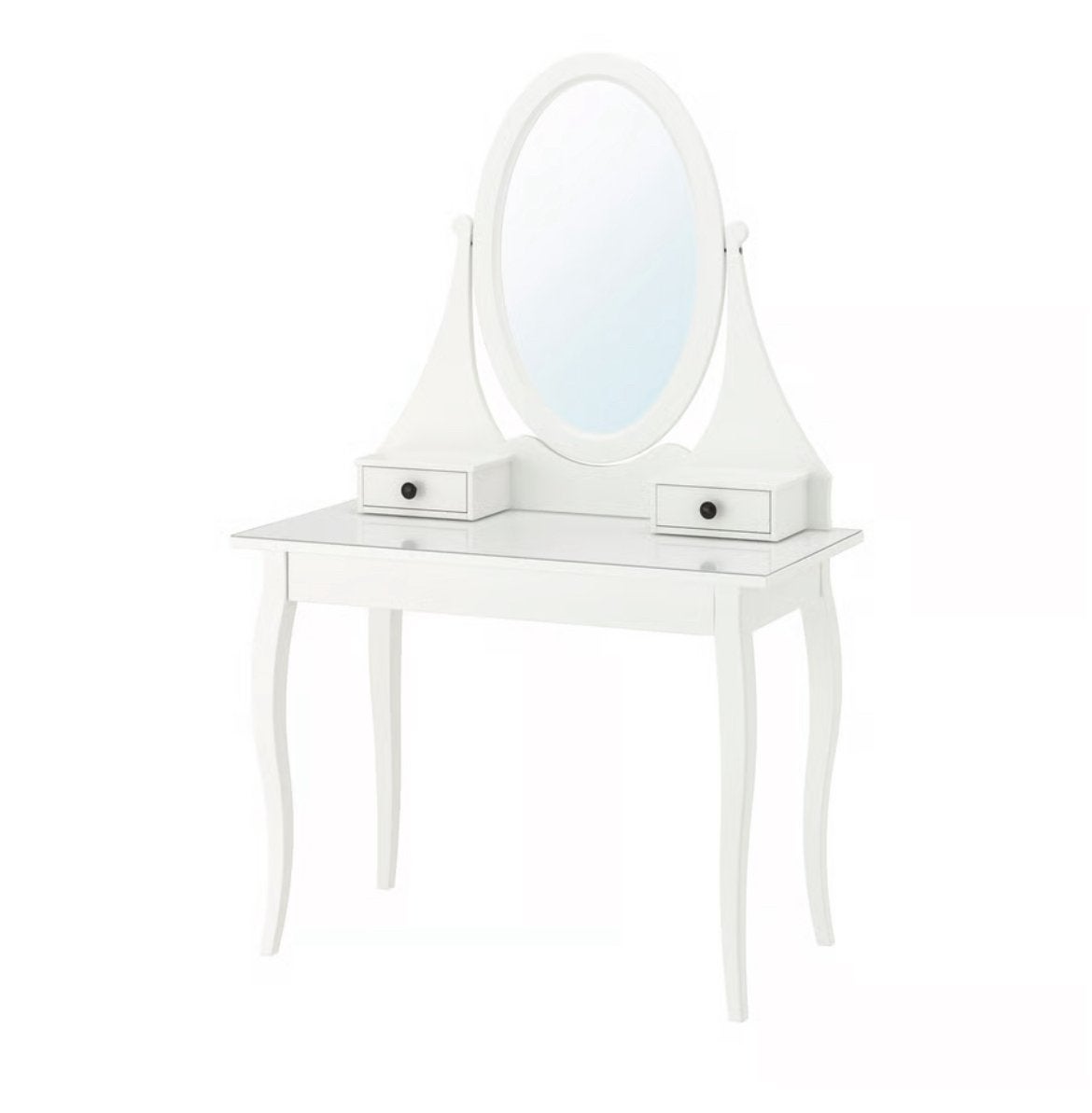 Hemnes Ikea Make up Tafel Toilettafel met spiegel, wit, Ophalen of Verzenden, Zo goed als nieuw, 50 tot 100 cm, Minder dan 100 cm