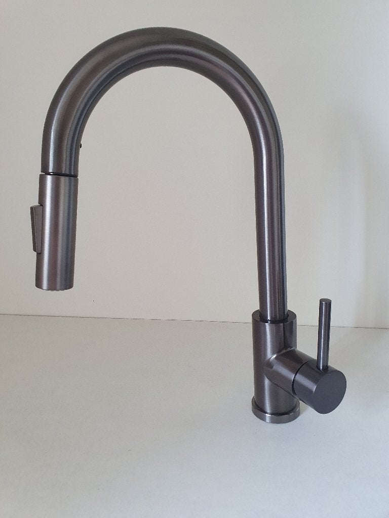 Keukenkraan GUN METAL uittrekbare hals Mengkraan KOOPJE, Ophalen of Verzenden, Nieuw, Rvs, Kraan
