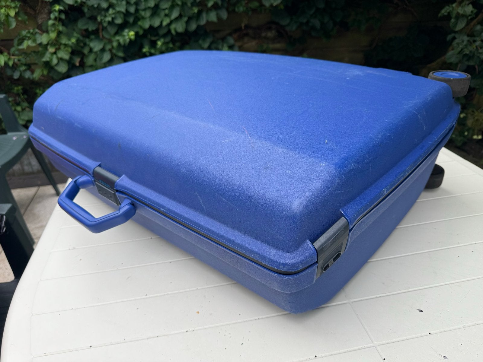 Samsonite Koffer - Blauw, Hard Kunststof, Met Wieltjes, Gebruikt, Hard kunststof, 45 tot 55 cm, Slot