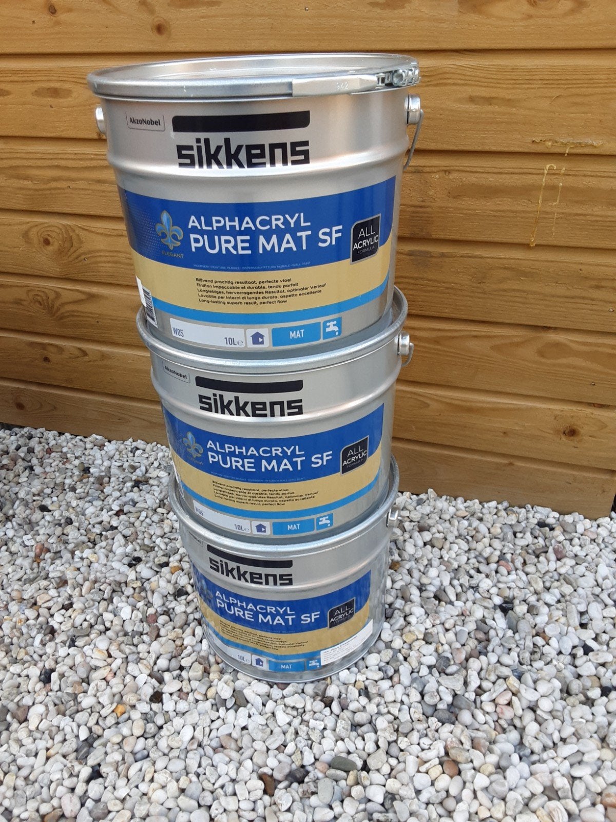 25 LITER SIKKENS BINNEN VERF ALPHACRYL--KLEUR TAUPE WIT, Ophalen, Wit, Nieuw, Verf