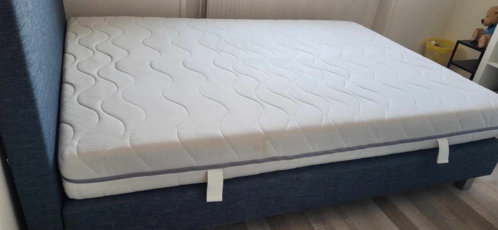 Boxspring 140x200, Ophalen, Blauw, Tweepersoons, 140 cm