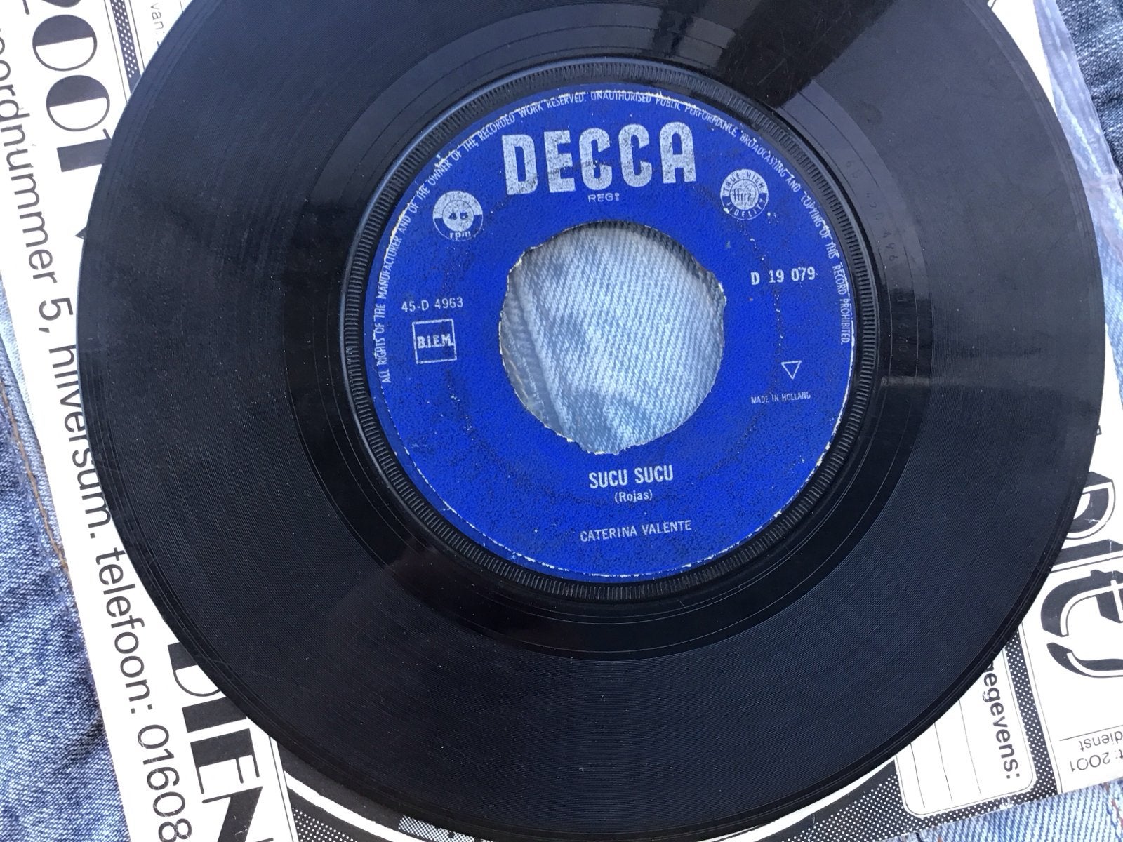 Caterina Valente - Sucu Sucu / Io Credo - 7 inch vinyl, Cd's en Dvd's, Gebruikt, 7 inch, Ophalen of Verzenden, EP