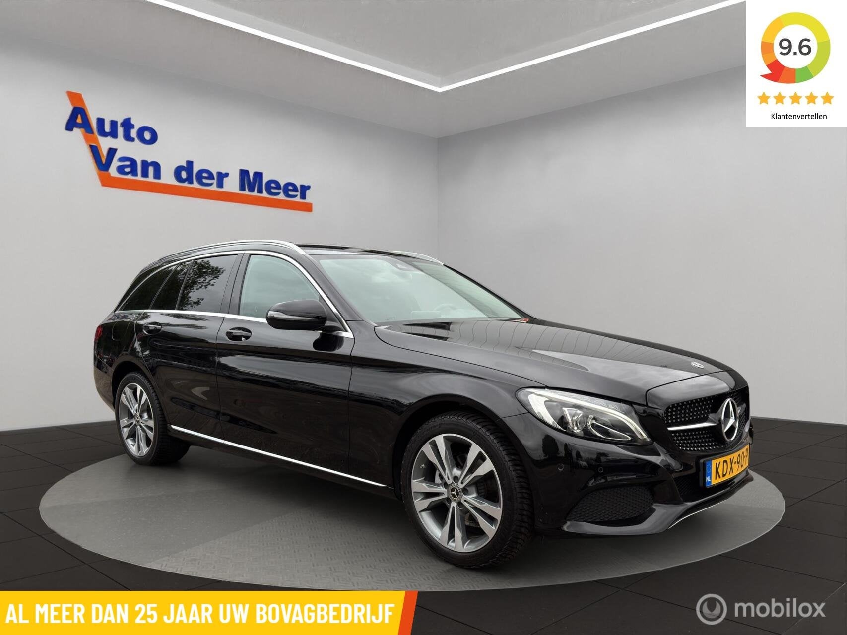 Mercedes C-klasse Estate 180 Premium, Auto's, Achterwielaandrijving, Gebruikt, Zwart, Met garantie (alle)