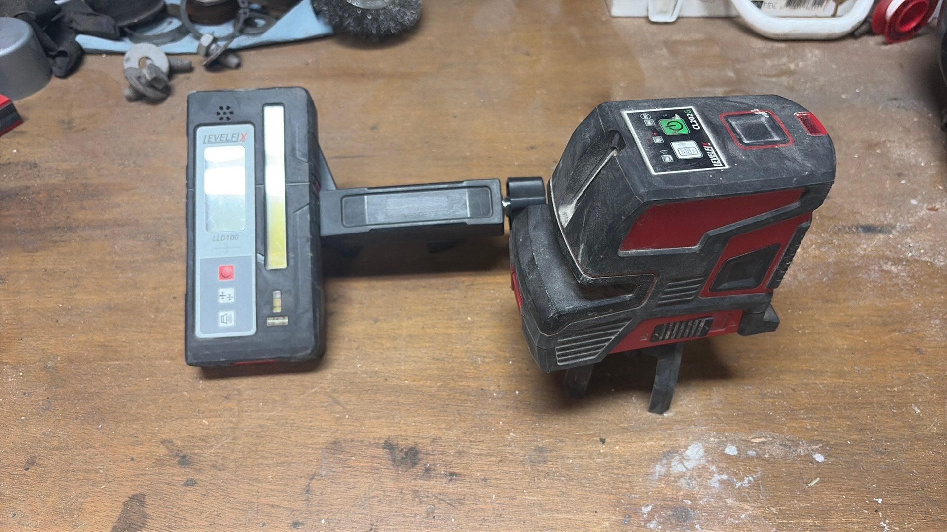 Levelfix kruislijnlaser met ontvanger., Ophalen, Gebruikt
