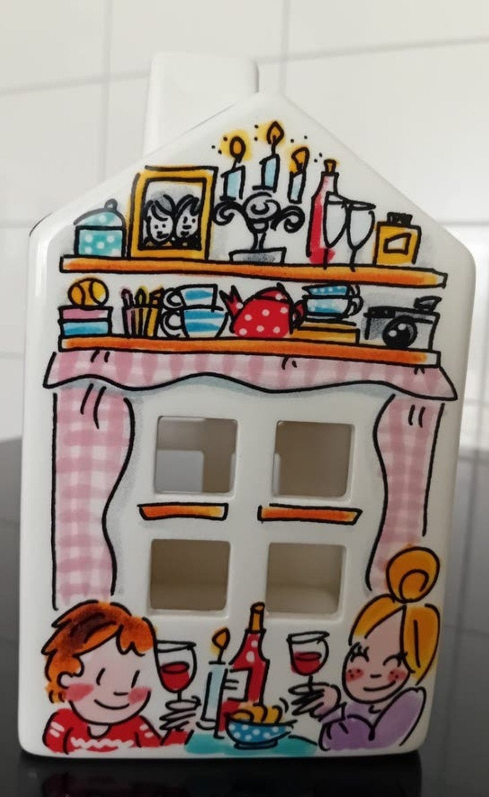 Blond amsterdam Een Theelichthuisje ( Home Sweet Home ), Ophalen, Nieuw, Aardewerk, Blond Amsterdam
