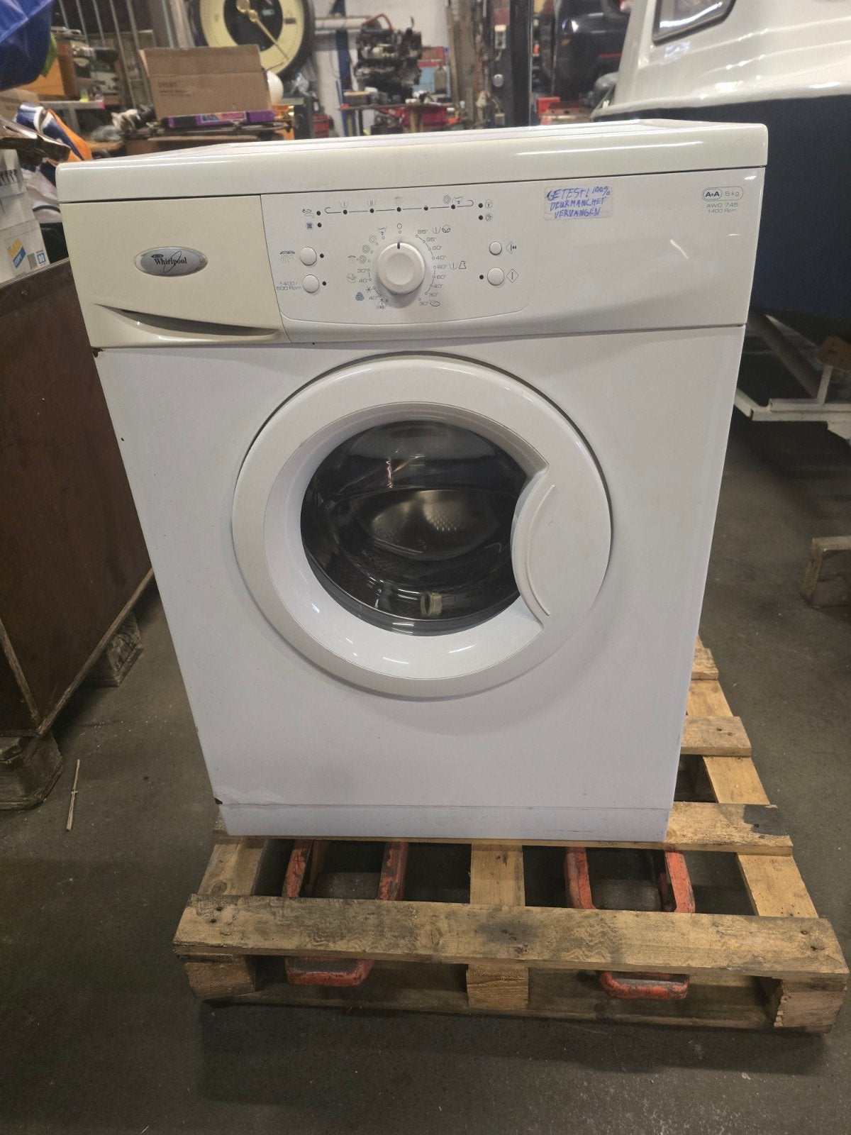 Whirlpool AWO 745 wasmachine 5 kg – nieuw deurrubber, Witgoed en Apparatuur, Wasmachines, 6 tot 8 kg, Ophalen, 1200 tot 1600 toeren