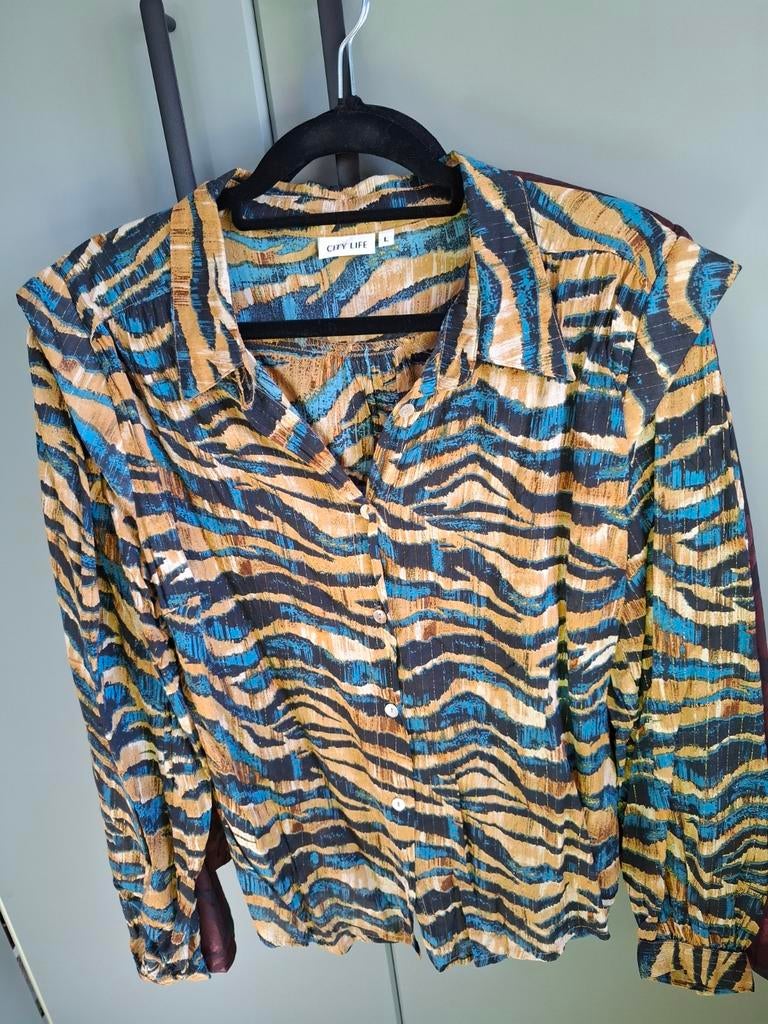 City Life Blouse met Gouddraad en Zebraprint - Maat L, Kleding | Dames, Ophalen of Verzenden