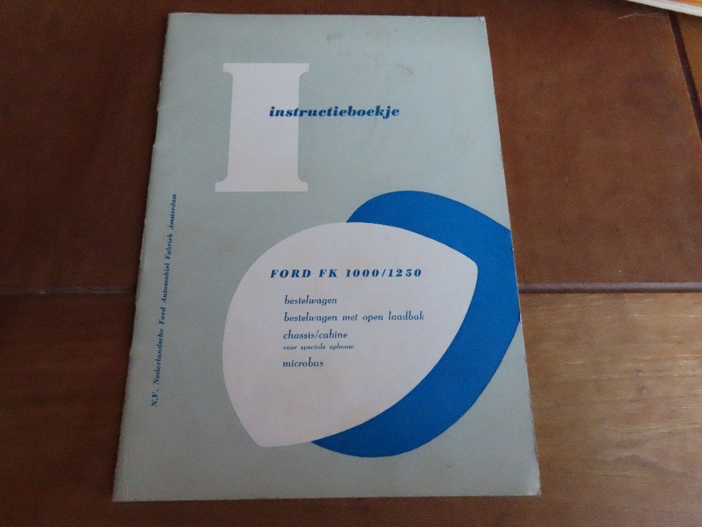 Instructieboek Ford FK 1000, Ford FK 1250 bestelwagen 1959, Ophalen of Verzenden