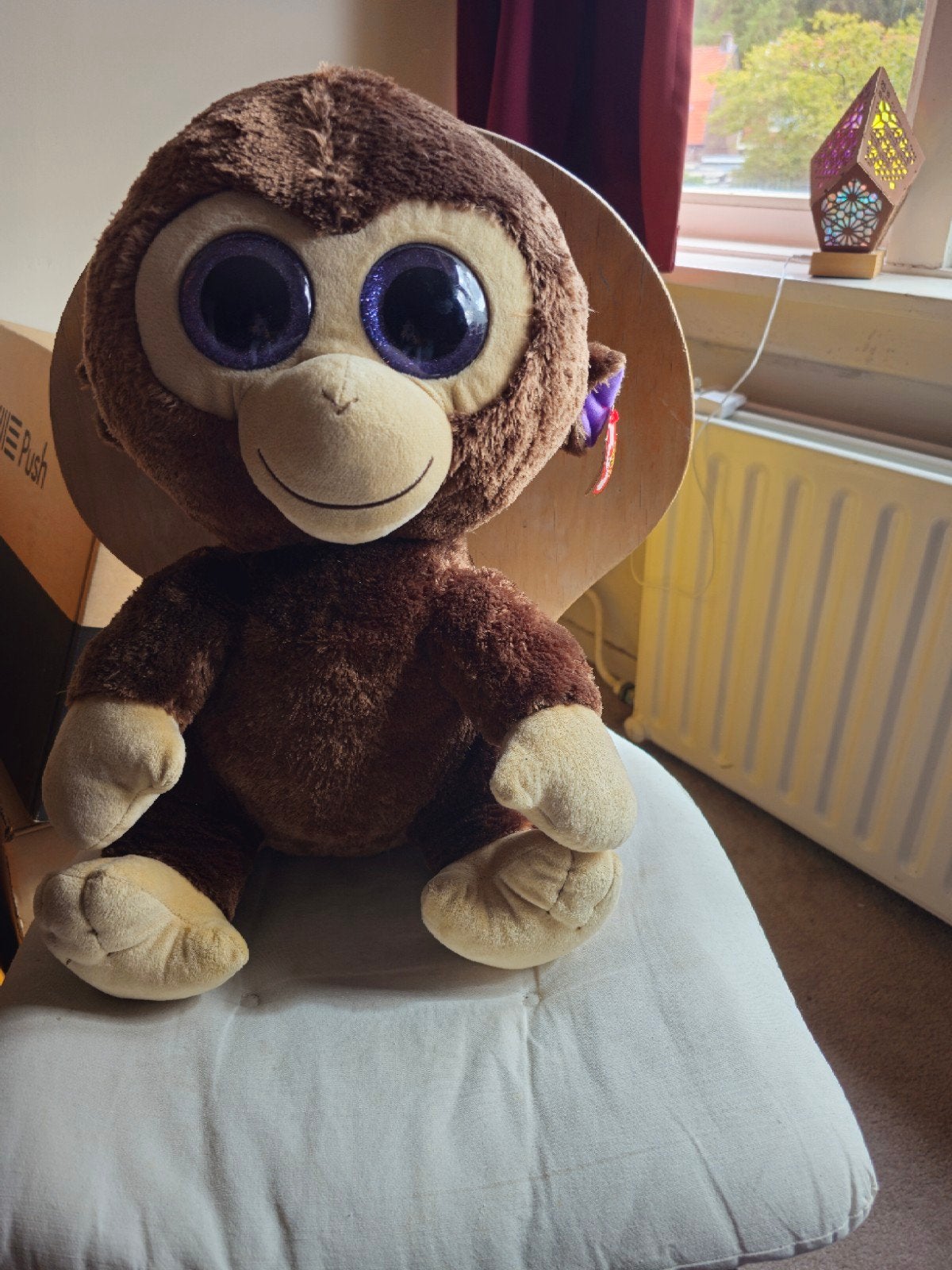 Grote Ty Beanie Boo aap knuffel met glinsterogen, Ophalen of Verzenden, Zo goed als nieuw, Middelgroot (20 tot 80 cm), Bruin