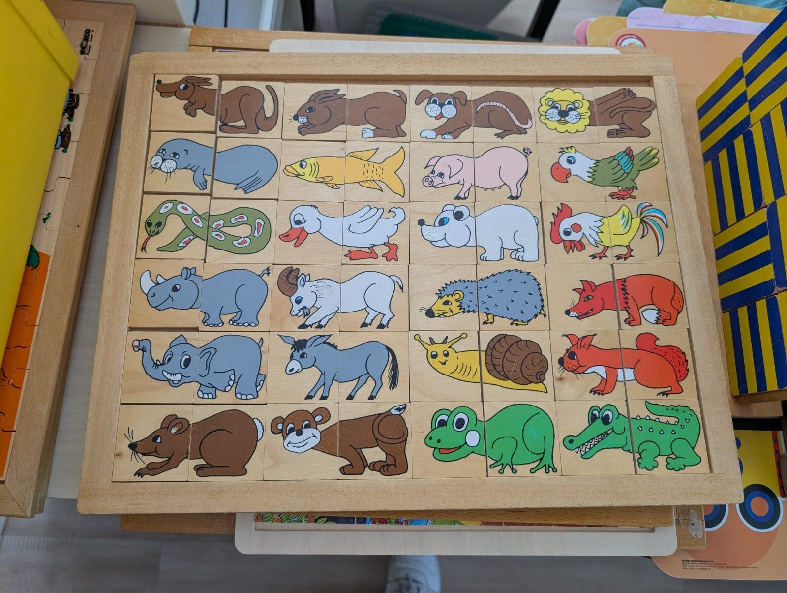 Houten Dieren Puzzel voor Kinderen, Gebruikt, 10 tot 50 stukjes, Ophalen of Verzenden, Van hout