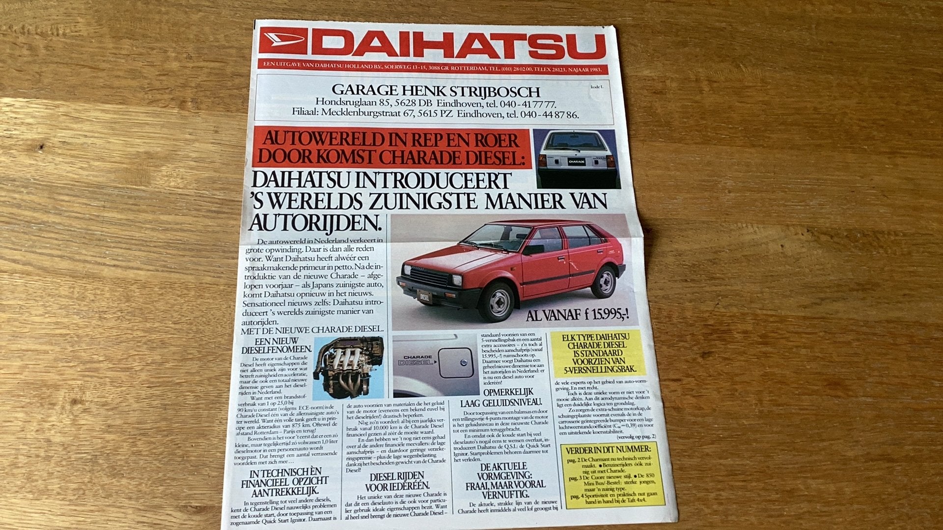Daihatsu krant Strijbosch Eindhoven 1983, Ophalen of Verzenden, Gelezen, Overige merken