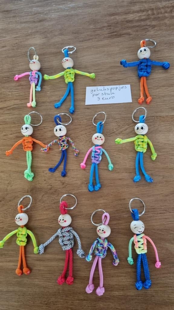 gelukspoppetjes sleutelhangers  moederdag idee!, Ophalen of Verzenden, Nieuw, Knuffel of Figuurtje