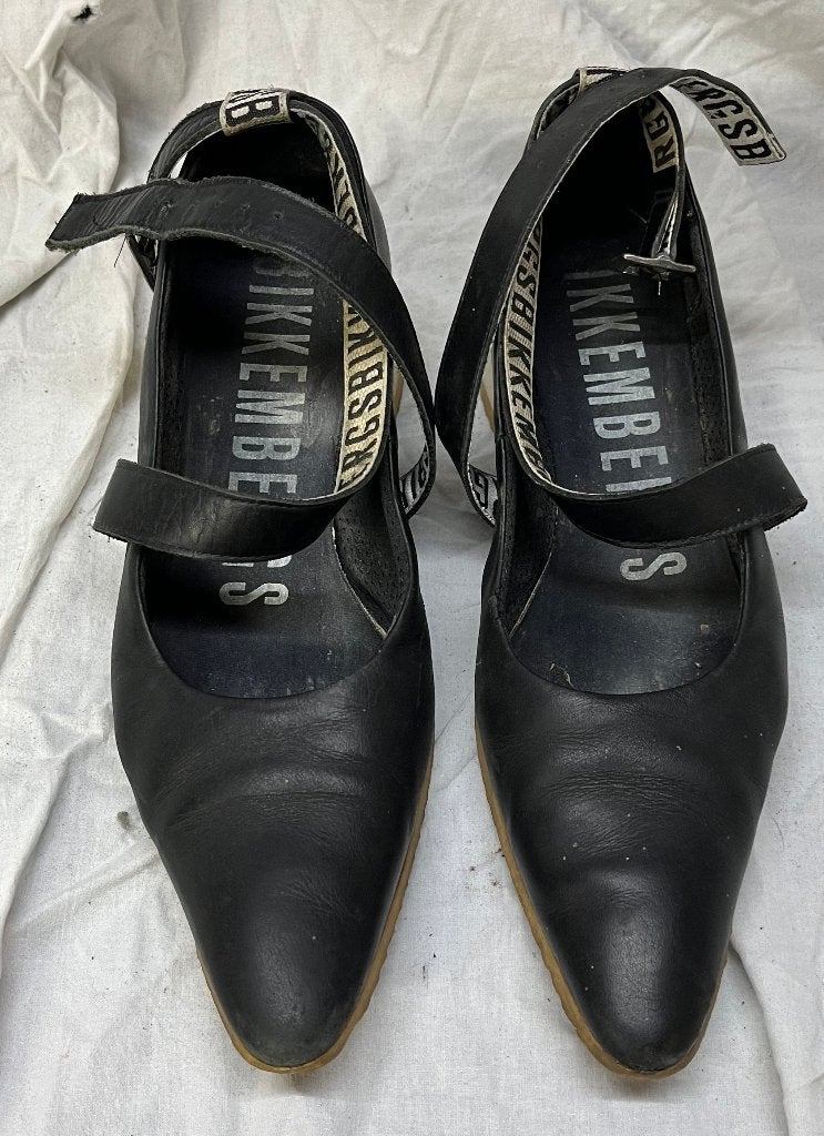 BIKKEMBERGS damesschoenen exclusief, zwart/wit, leder, 39, Ophalen, Schoenen met lage hakken, Zwart, Bikkembergs