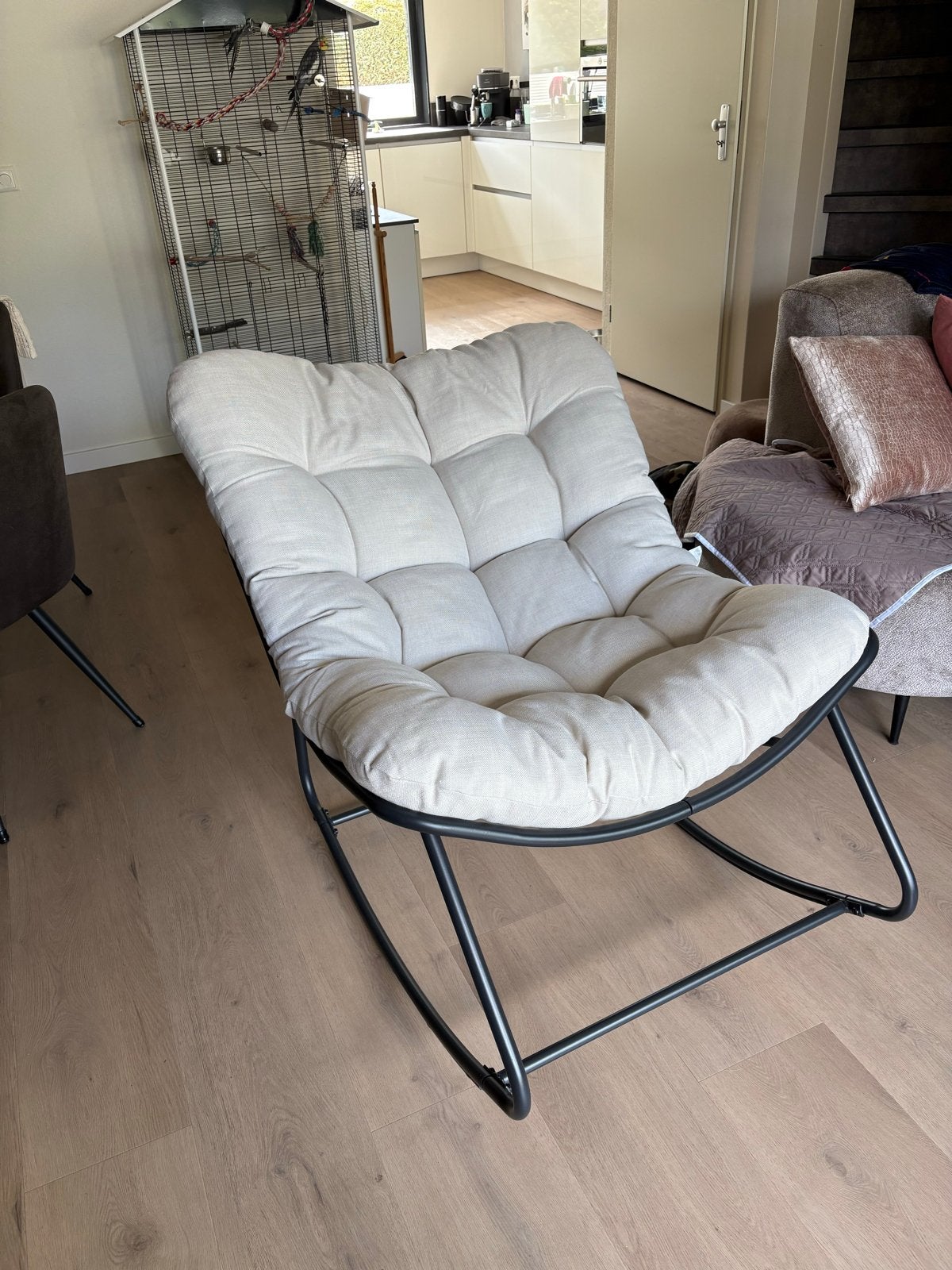 Comfortabele Schommelstoel met Zacht Kussen, Ophalen, Overige kleuren, Nieuw, Metaal