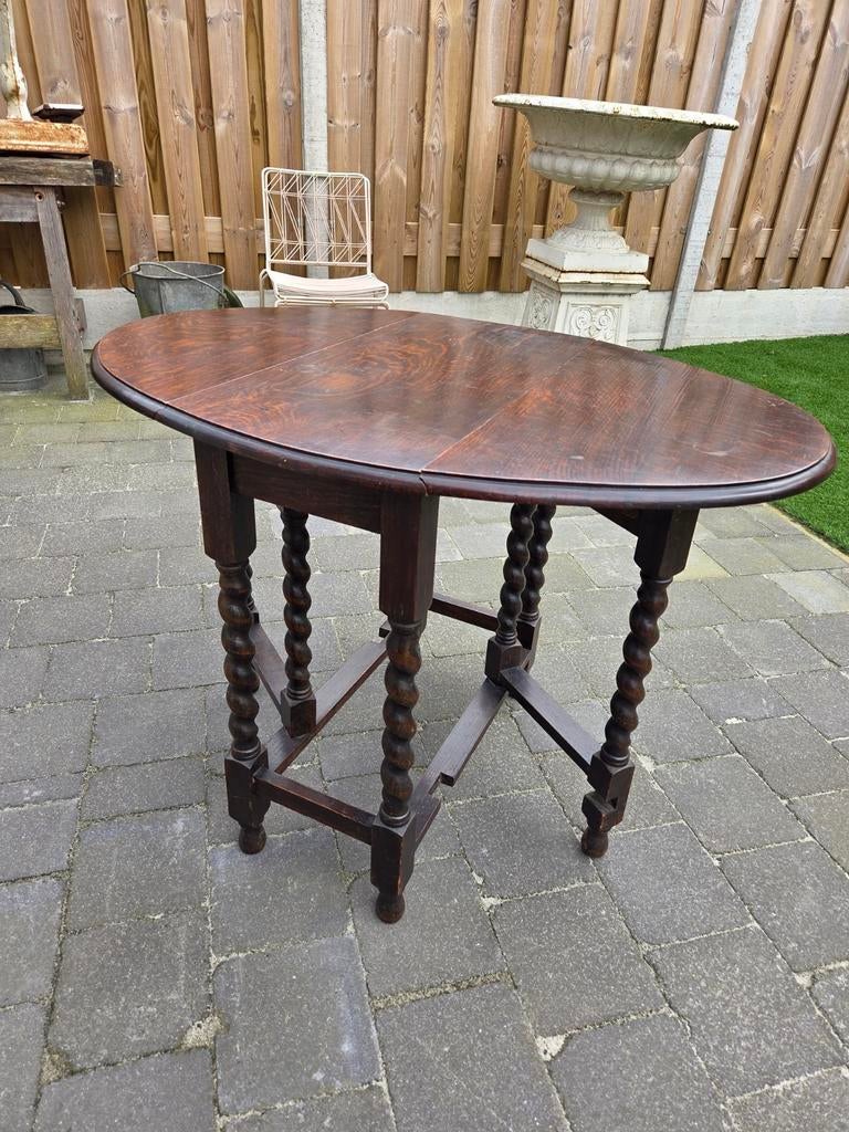 Mooie antieke hangoortafel, Ophalen, Rechthoekig, 75 cm of meer, 60 cm of meer