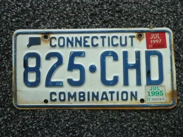 Kentekenplaat licenseplate Connecticut 1995 USA, Verzenden, Gebruikt, Auto's