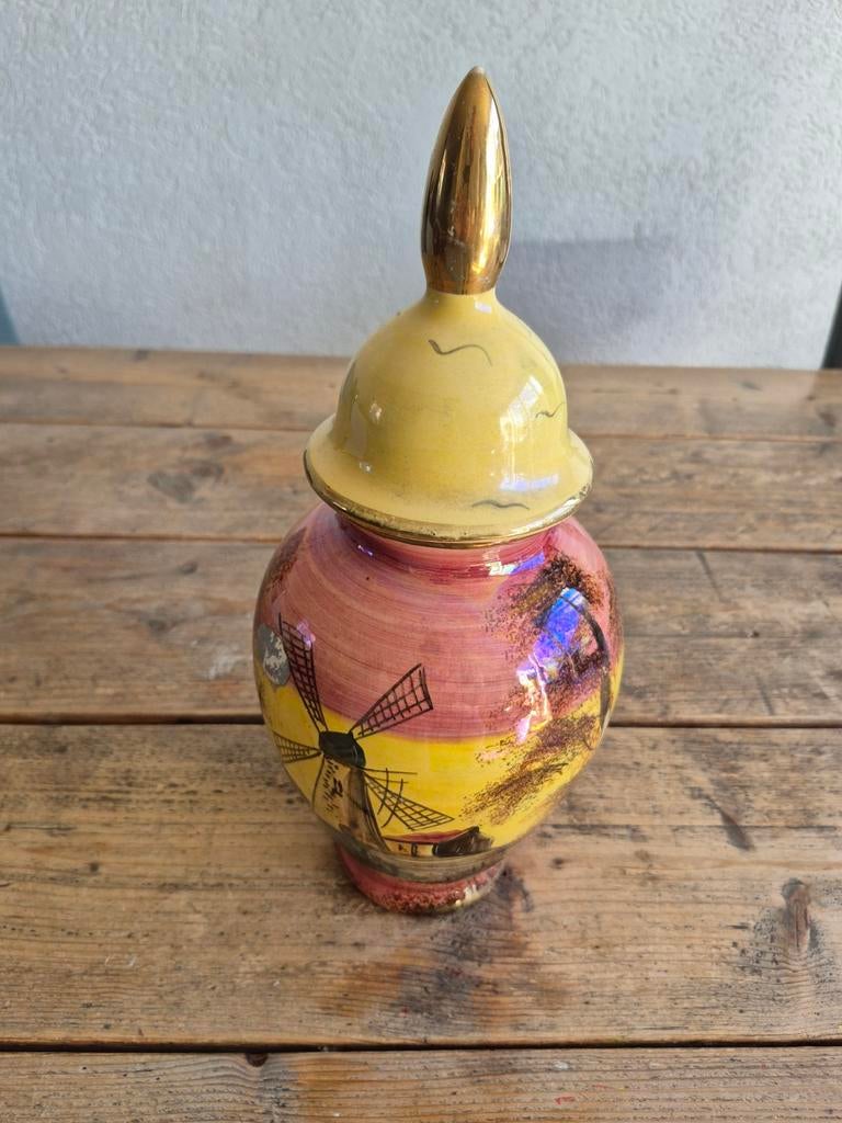 Vintage Italiaanse vaas met molen decoratie, Ophalen