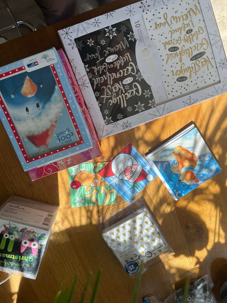 Kerstkaarten, diverse doosjes, afmetingen en afbeeldingen, Diversen, Kerst, Ophalen of Verzenden, Nieuw