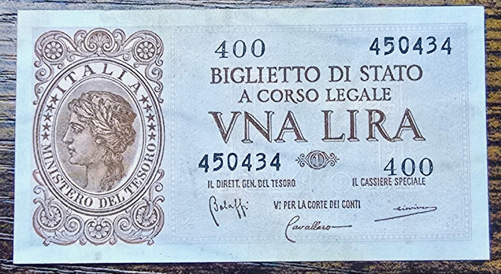 Italiaans Zeldzame biljet 1 Lira - 1935/1944, Ophalen of Verzenden
