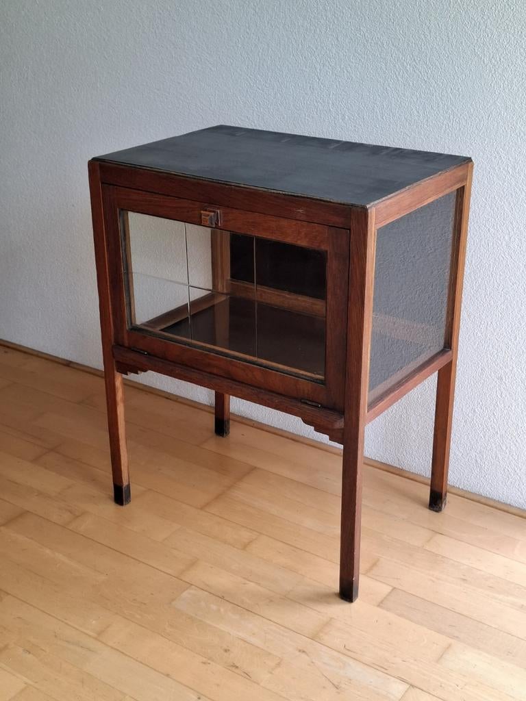 Theekastje vintage eiken, Art deco look, 50 tot 100 cm, Eikenhout, Ophalen of Verzenden