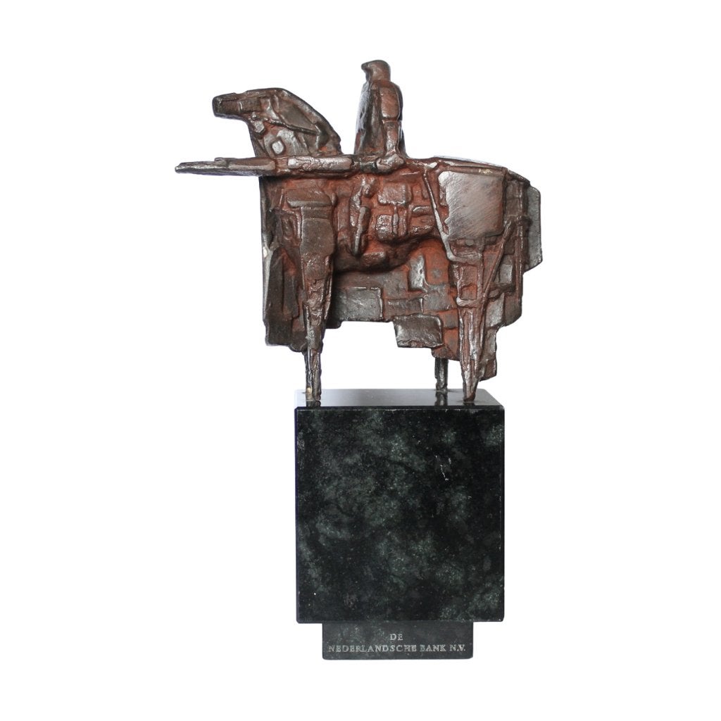 BRONZEN BEELD Eric Claus DE WACHTER NEDERLANDSCHE BANK 1970, Ophalen of Verzenden, Brons, Beeld