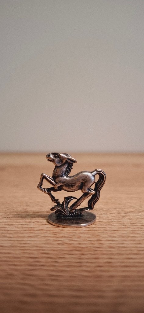 Steigerend paardje verzilverd vintage miniatuur, Ophalen of Verzenden, Zilver