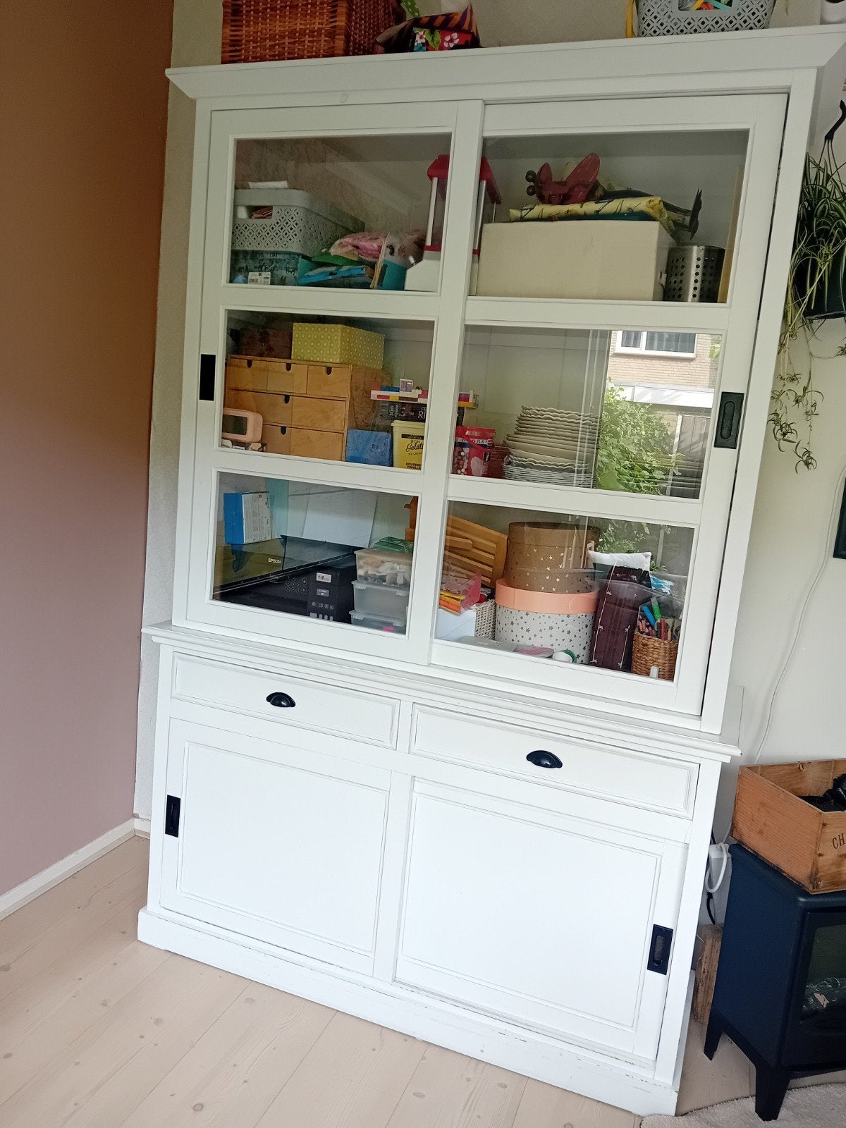 buffetkast kast maisons du monde wit, Ophalen, Gebruikt, 100 tot 150 cm, Landelijk