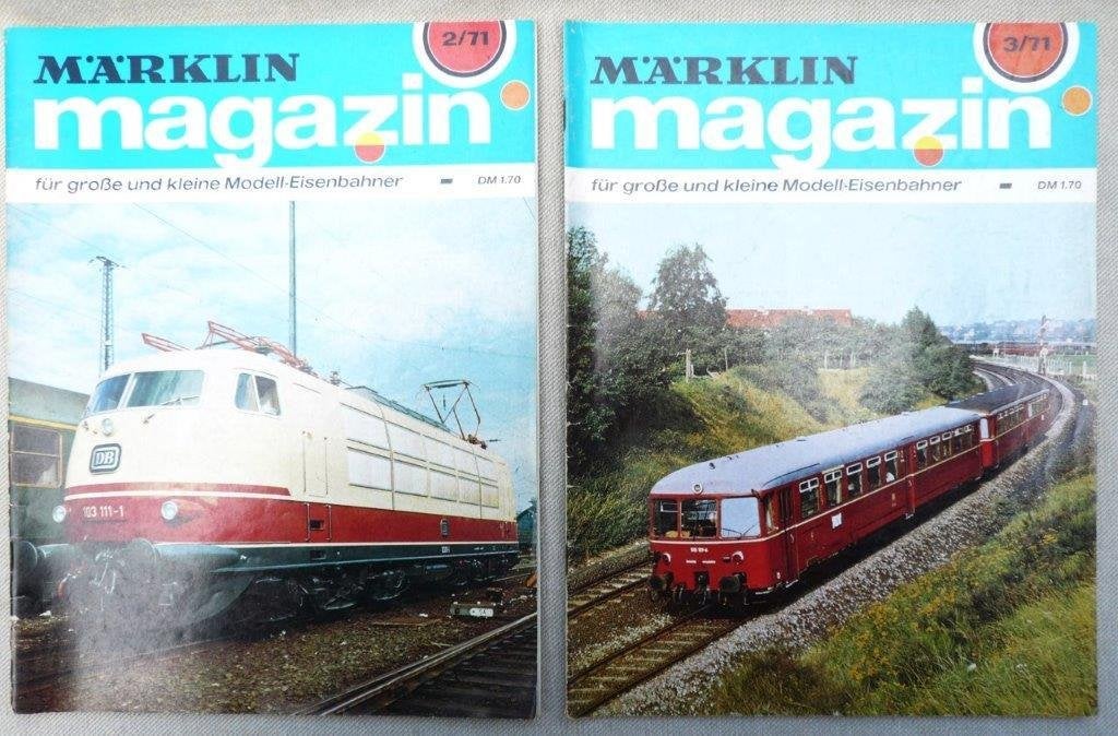 Märklin magazin1971/1 en 1971/3  Duitse taal., Wisselstroom, Gebruikt, Märklin, Boek, Tijdschrift of Catalogus