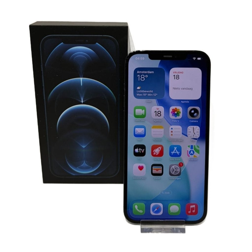 iPhone 12 Pro Max 128GB Blauw Accu:79% Nette Staat in Doos, Telecommunicatie, 128 GB, Blauw, Zo goed als nieuw, Zonder simlock