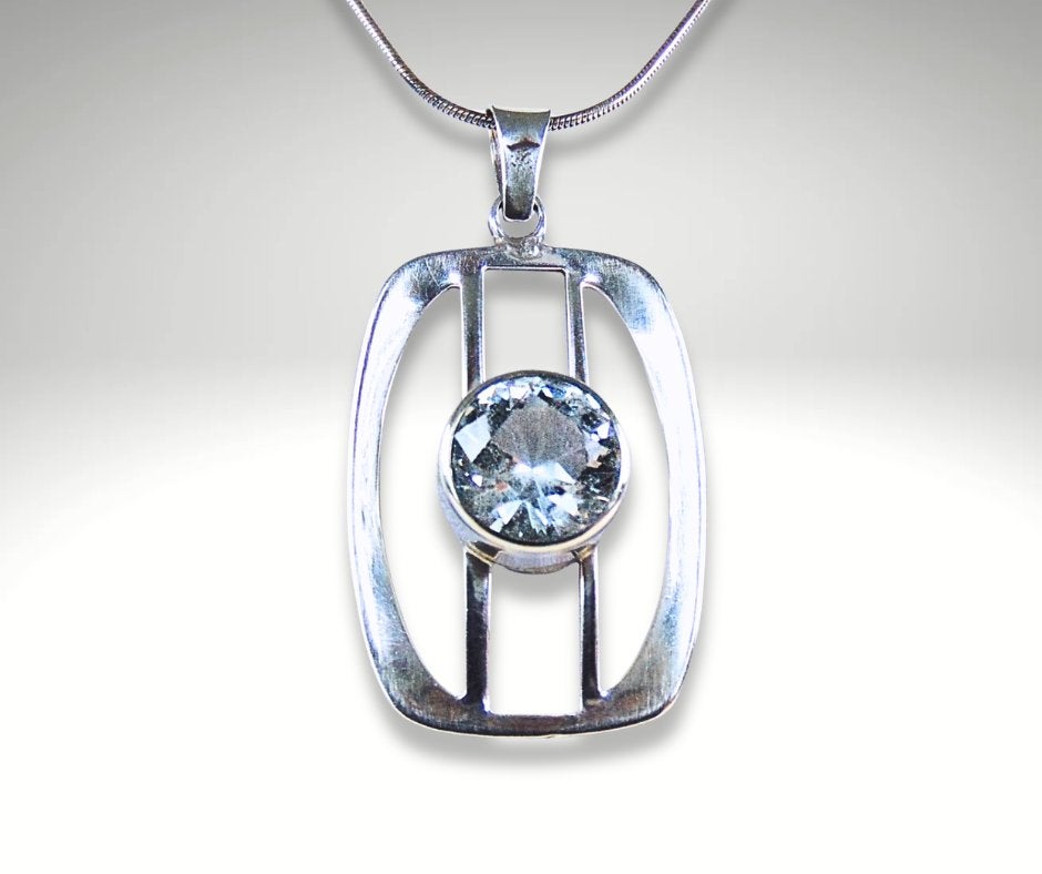 Schitterende grote 925 zilver MODERNIST bergkristal hanger!, Overige voorstellingen, Verzenden, Zo goed als nieuw, X