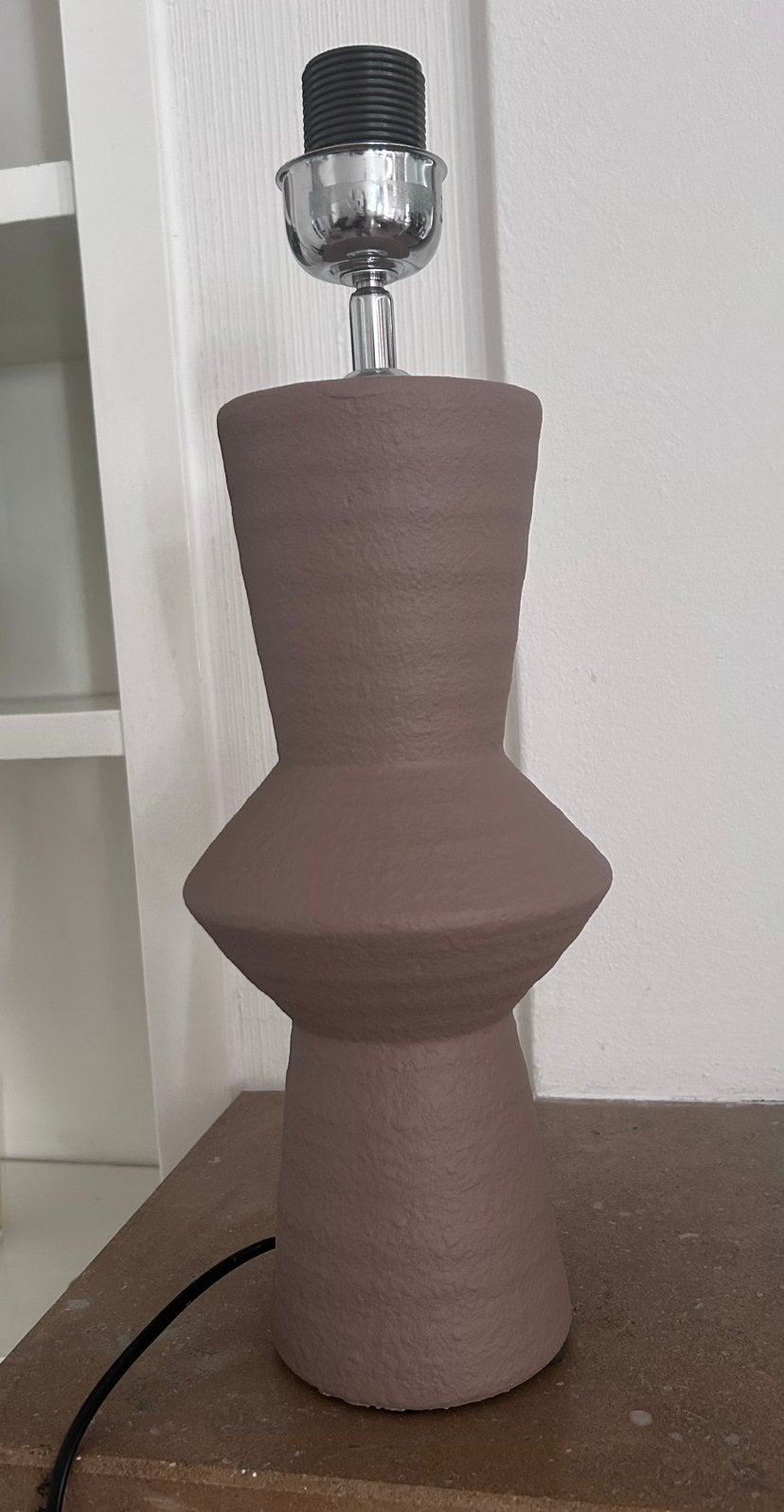 Stenen lampenvoet tafellamp bruin, Beige, Ophalen, Zo goed als nieuw