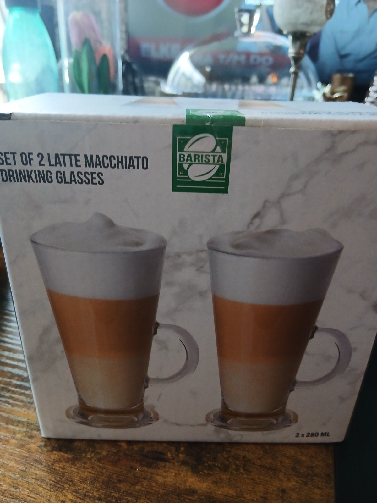 Set van 2 Barista Latte Macchiato Glazen - 280 ML, Nieuw, Ophalen of Verzenden, Overige merken, Glas