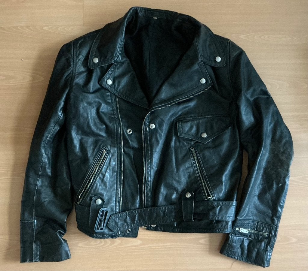Vintage leren bikerjack, jaren 80, maat 54 gay / hetero., Maat 52/54 (L), Zwart, Ophalen of Verzenden, Jola Leather Fashion
