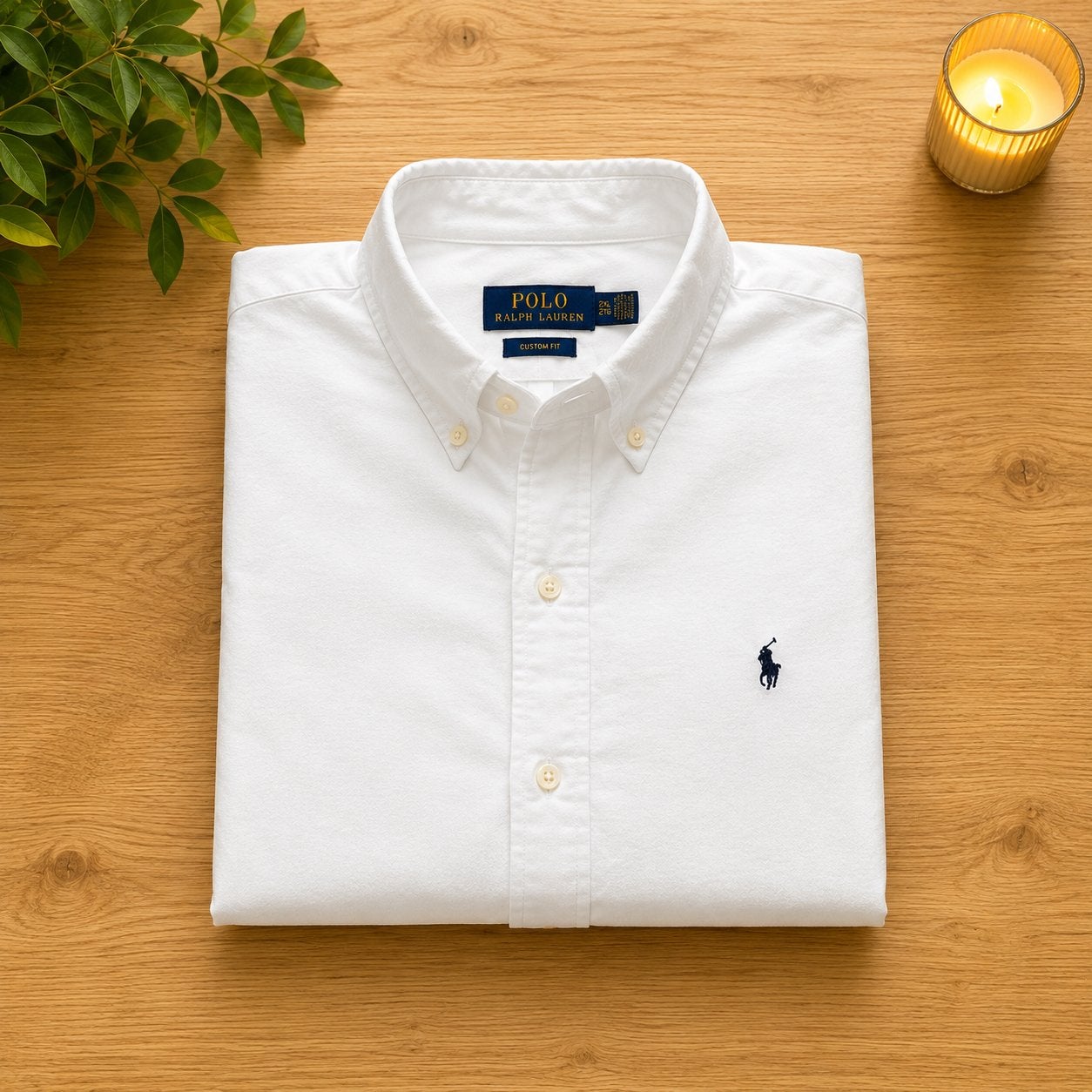 Polo Ralph Lauren Wit Overhemd - Custom Fit, Ophalen of Verzenden, Zo goed als nieuw, Wit, Overige halswijdtes