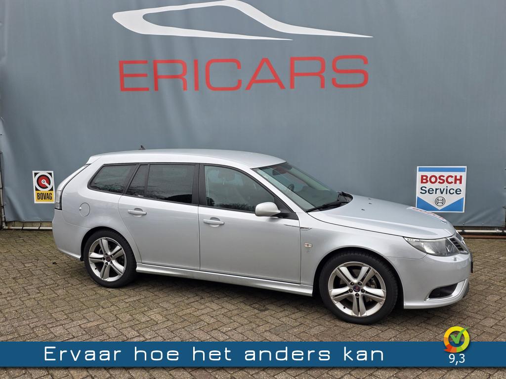 Saab 9-3 Sport Estate 2.8 T V6 Aero XWD NAVI 300PK HIRSCH, Auto's, Automaat, Zwart, Leder, Vierwielaandrijving