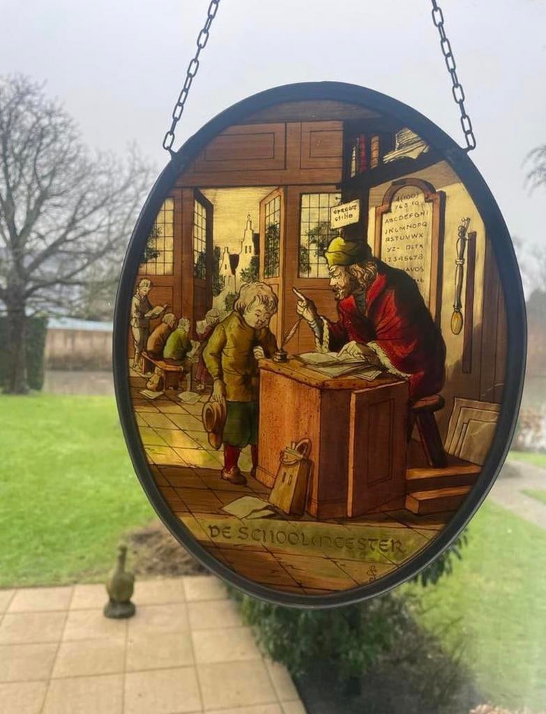 Glad in lood decoratie “ de schoolmeester “, Ophalen of Verzenden