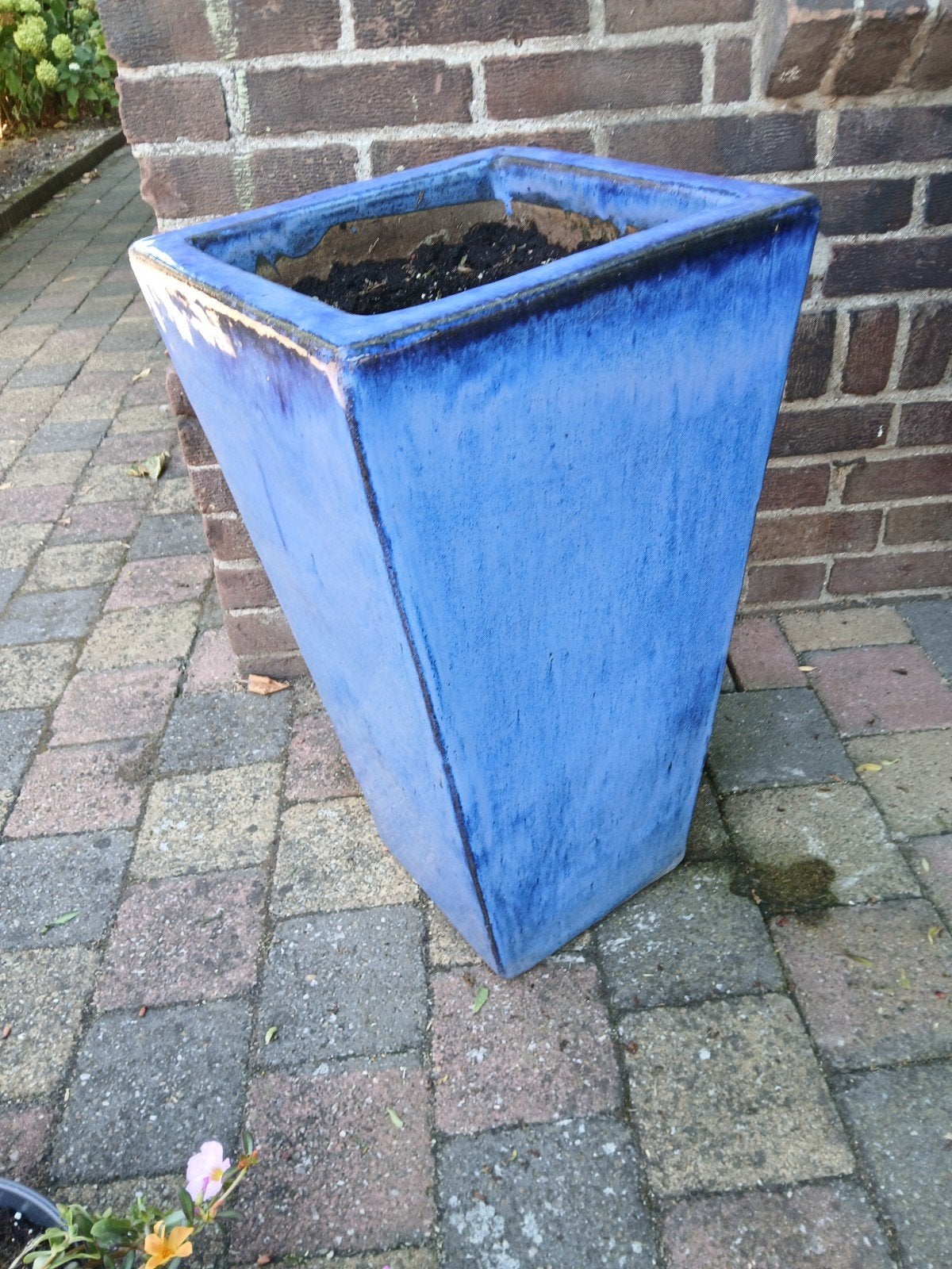 Geglazuurde zware bloempot - 60 cm hoog, Ophalen, Gebruikt, 40 cm of meer, Vierkant
